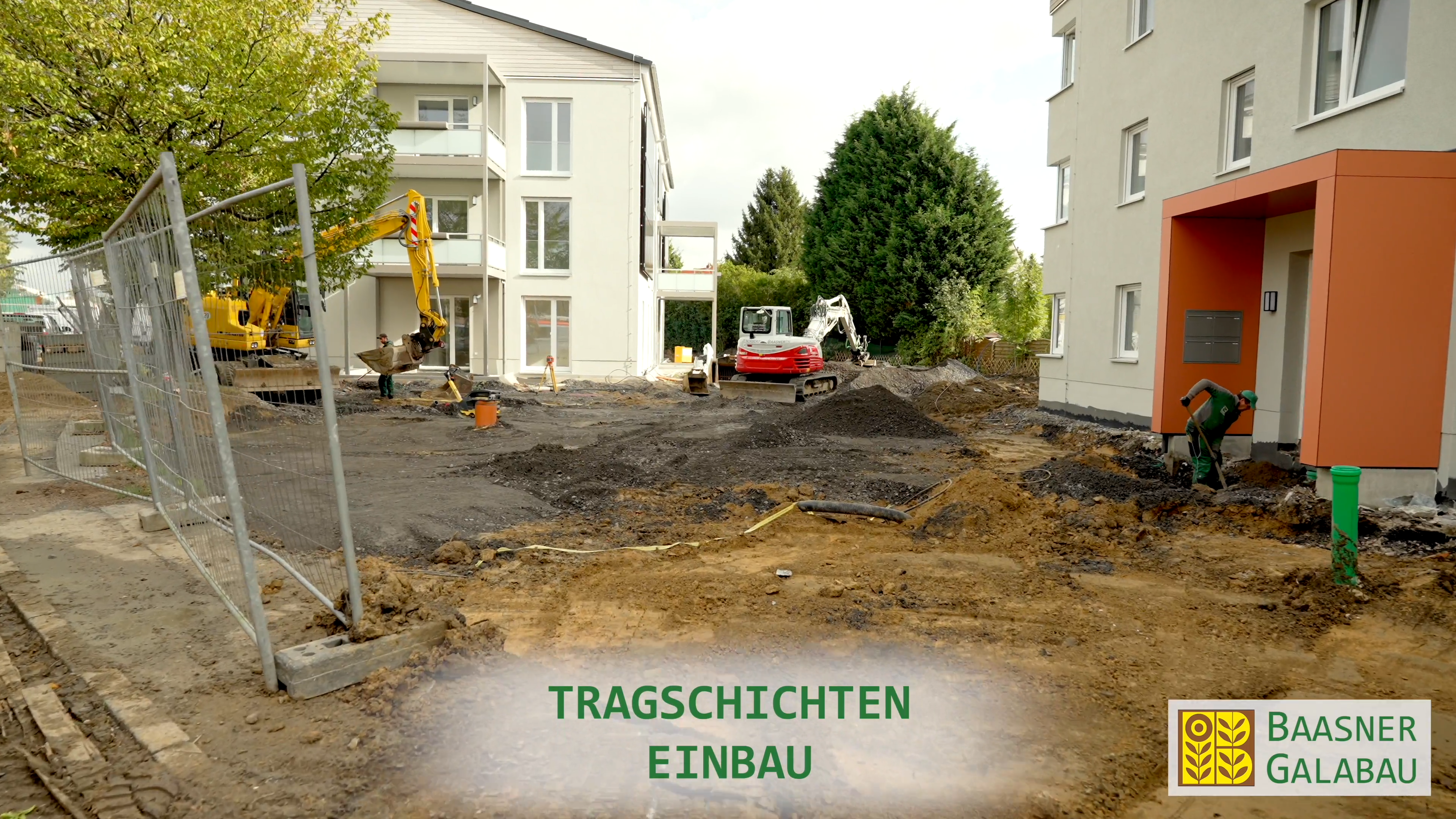 Einbau der Tragschichten auf der Baustelle UKBS Unna