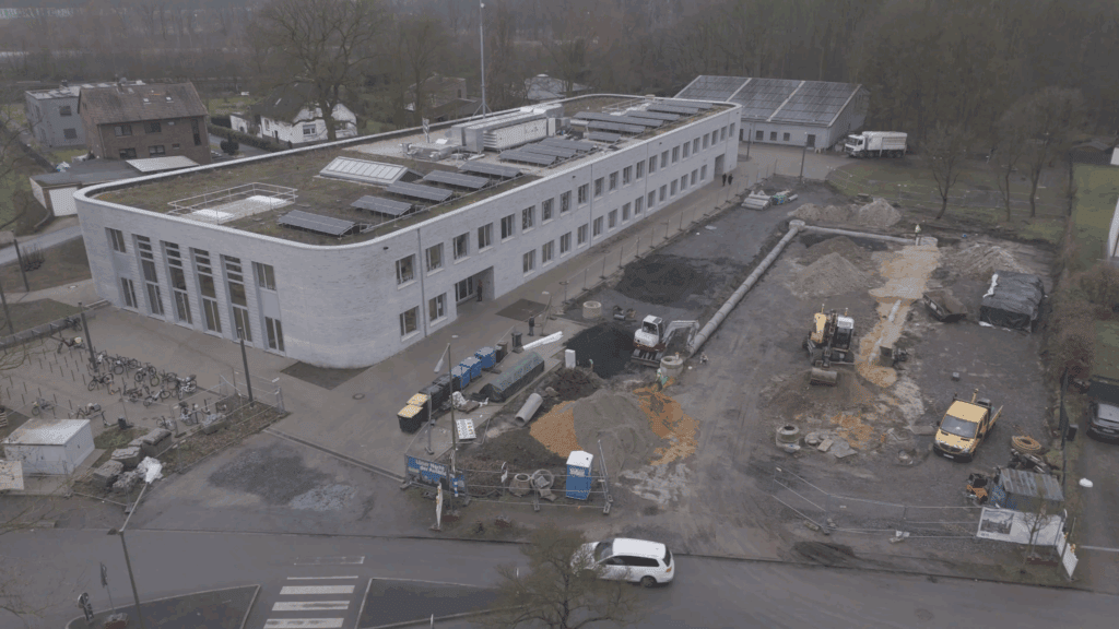 Luftaufnahme eines abgeschlossenen Bauvorhabens von Baasner Garten- und Landschaftsbau